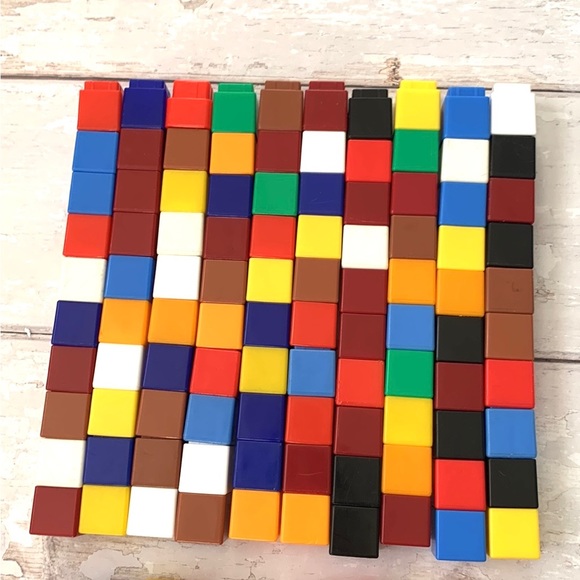 Learning Resources Stacking Unifix Blocks Stackers Toys Rainbow Colors 100pc Set - Picture 2 of 3